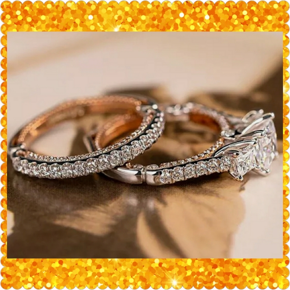 💛JUST IN💛Wedding Set 18K Rose Gold 3pc Set - Picture 3 of 14